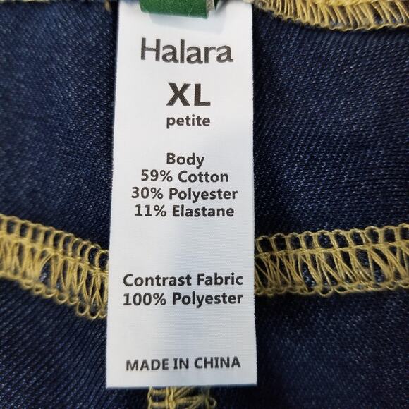 Halara Womens XL Petite Blue Wide Leg Pull On Jeans Stretch Denim High Rise - Picture 3 of 10